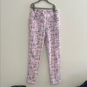Lilly Pulitzer Pink and Blue Skinny Pants